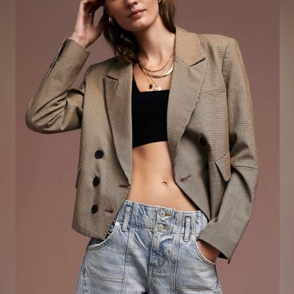 NWT Free People Betty Plaid Blazer